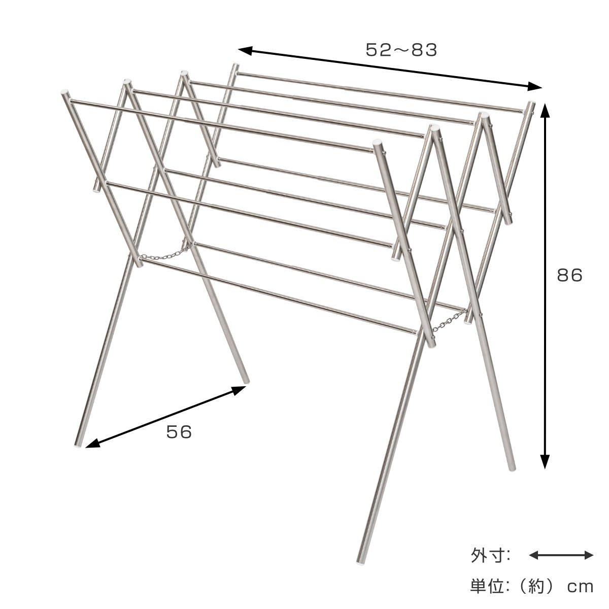 物干し ステンレス バスタオルハンガー 折りたたみ式 伸縮式 ( バスタオル ハンガー 伸縮 タオル干し 物干しスタンド 2段 室内物干し タオルかけ ステンレス製 タオルスタンド バスタオル干し コンパクト 収納 )