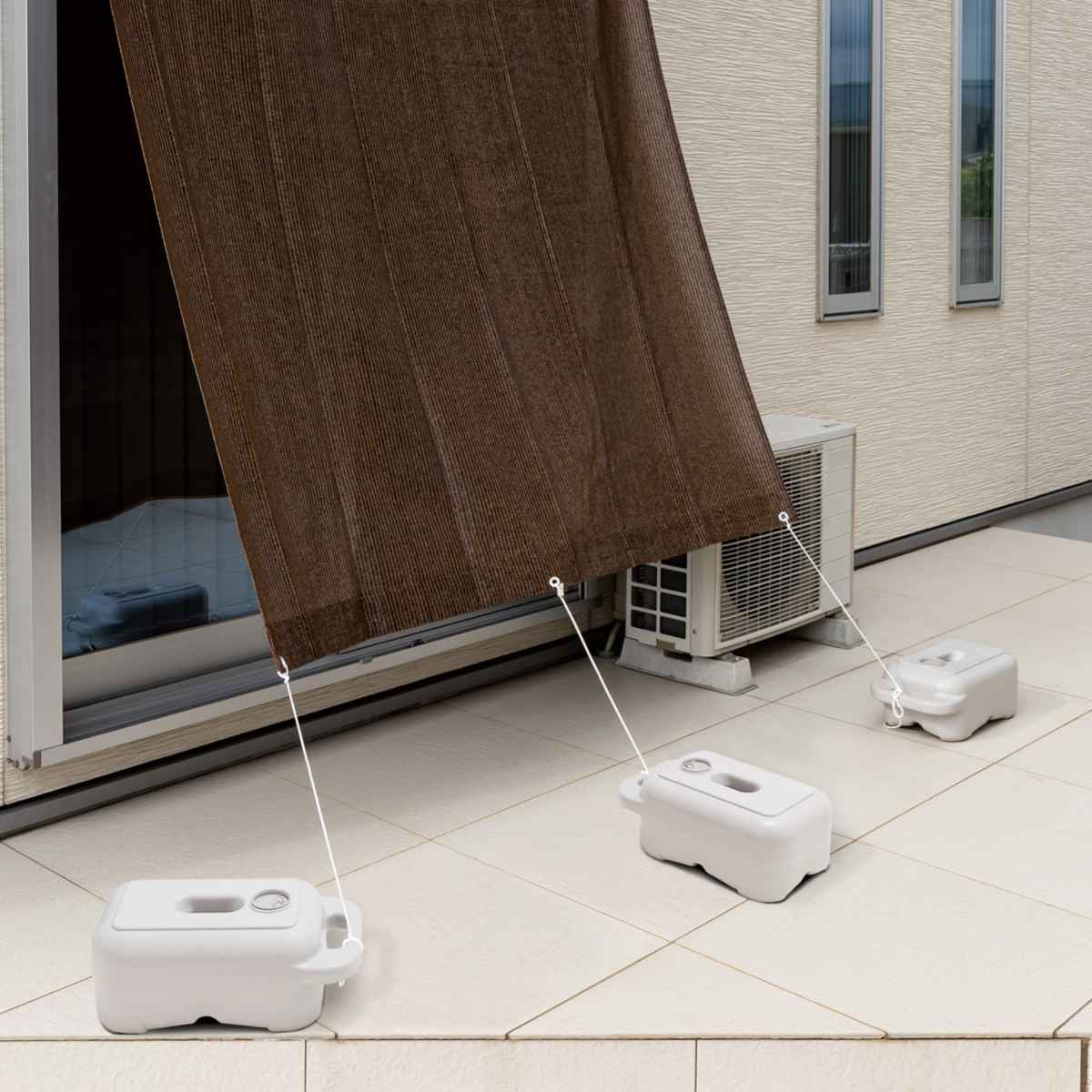 ブロー 重し 物干し台用 ( おもし ものほし台用 重り 1個 物干し台 転倒防止 重石 水 砂 固定 シェード 日よけ ウエイト 底面 くぼみ付き )