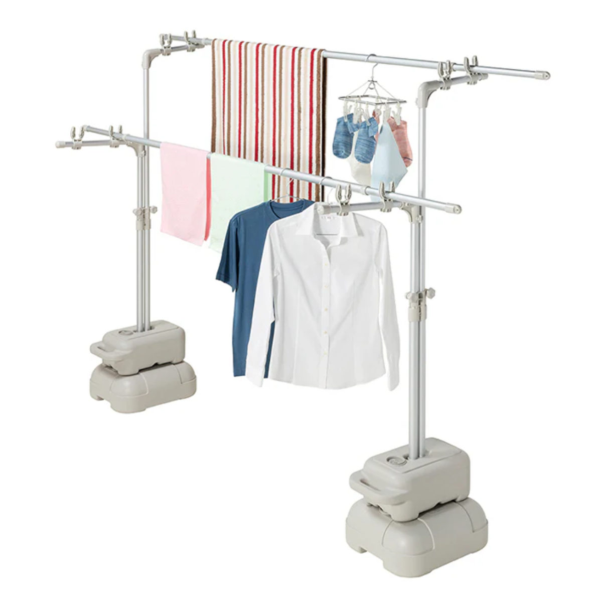 ブロー 重し 物干し台用 ( おもし ものほし台用 重り 1個 物干し台 転倒防止 重石 水 砂 固定 シェード 日よけ ウエイト 底面 くぼみ付き )