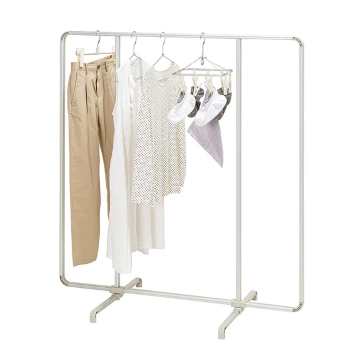室内物干し 布団干し ランドリースタンド アルミ ( 物干しスタンド ふとん干し アルミ製 軽量 部屋干し ふとんほし 物干しラック ハンガー掛け 折りたたみ コンパクト 収納 )