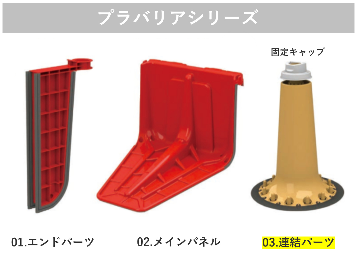 プラバリア 連結パーツ ( 法人限定 防水壁 パーツ 部品 止水シート用 1.6kg 軽量 連結可能 角度調整 簡単 設置 止水 浸水対策 備え 防災 水害 津波 会社 避難所 緊急用 止水材 非常時 自動ドア シャッター 防災グッズ コンパクト )