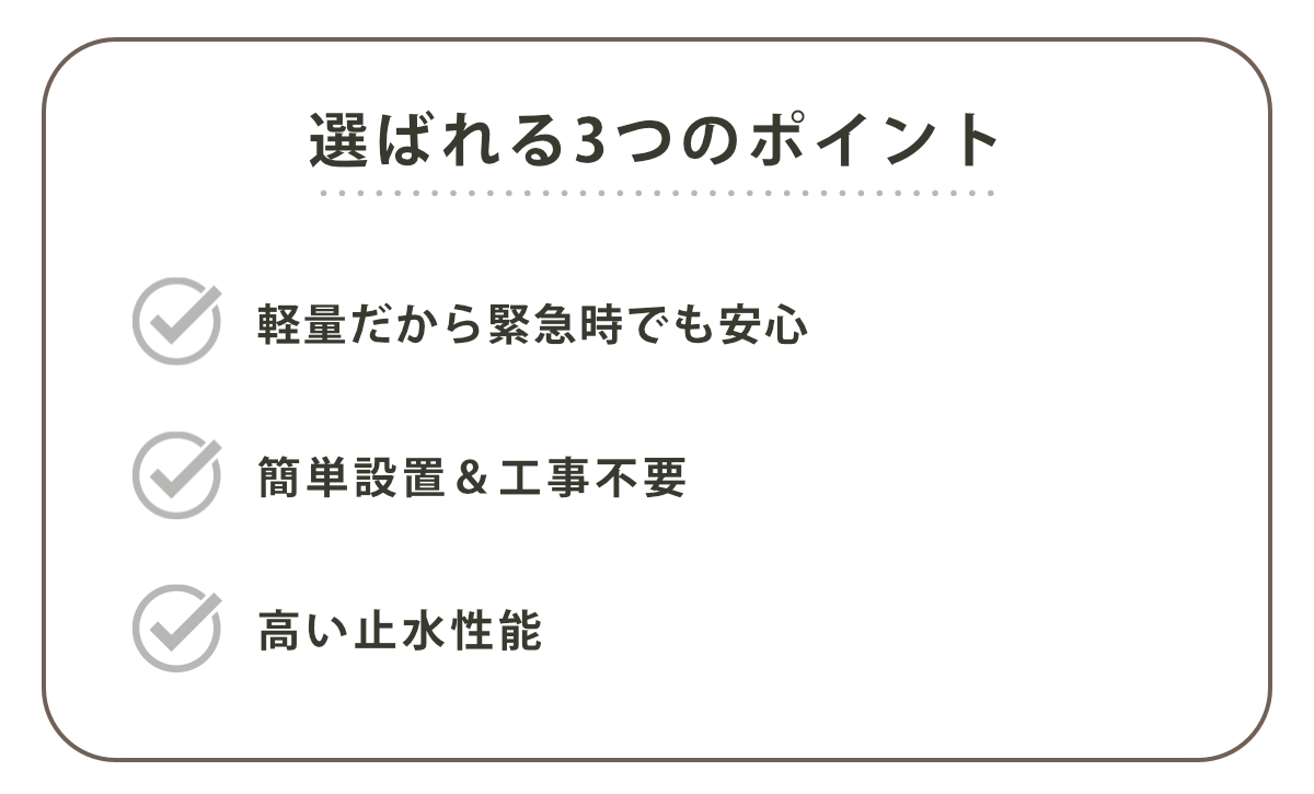 プラバリア 連結パーツ ( 法人限定 防水壁 パーツ 部品 止水シート用 1.6kg 軽量 連結可能 角度調整 簡単 設置 止水 浸水対策 備え 防災 水害 津波 会社 避難所 緊急用 止水材 非常時 自動ドア シャッター 防災グッズ コンパクト )