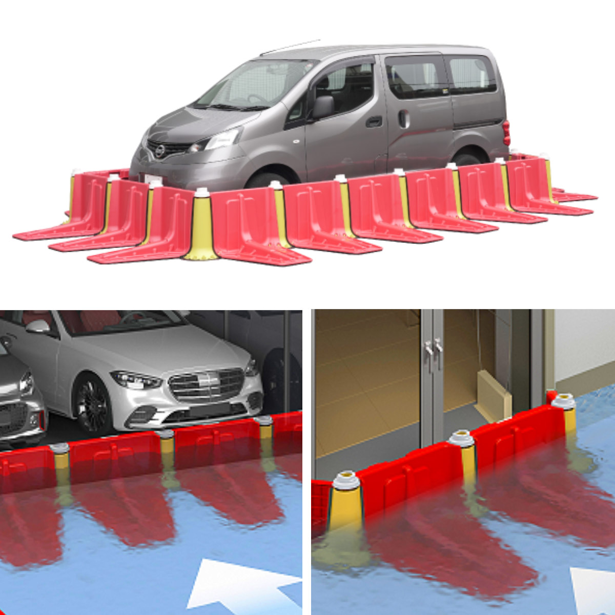 プラバリア エンドパーツ ( 法人限定 防水壁 パーツ 部品 止水シート用 1kg 軽量 連結可能 角度調整 簡単 設置 止水 浸水対策 備え 防災 水害 津波 会社 避難所 緊急用 止水材 非常時 自動ドア シャッター 防災グッズ コンパクト )