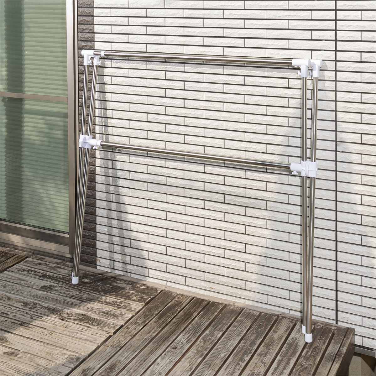 物干し 物干しスタンド 布団干し 伸縮タイプ ステンクラー ( 洗濯物干し 伸縮 X型 洗濯 布団 ハンガー 室内 屋外 大容量 折りたたみ 軽量 室内干し 部屋干し ベランダ ウッドデッキ クロス型 伸縮式 折り畳み )