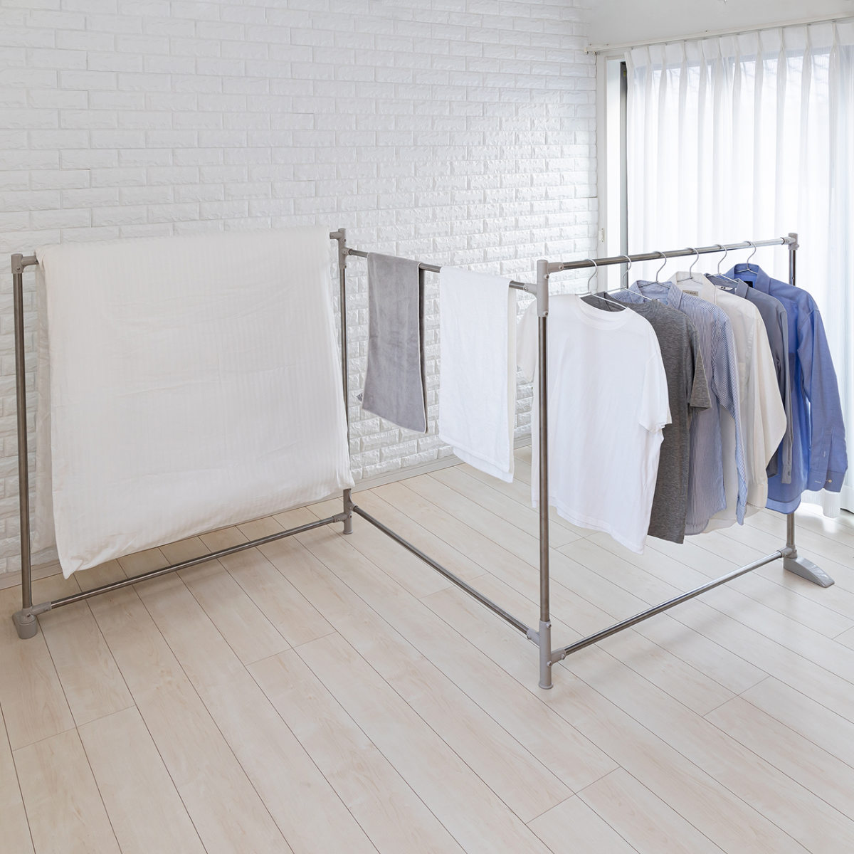 物干し 布団干し 洗濯物干し 折りたたみ ステンクラー ( 室内物干し 3連 洗濯 布団 ハンガー 室内 コンパクト 軽量 室内干し 部屋干し 洗濯物 スタンド 省スペース 折り畳み 洗濯用品 )