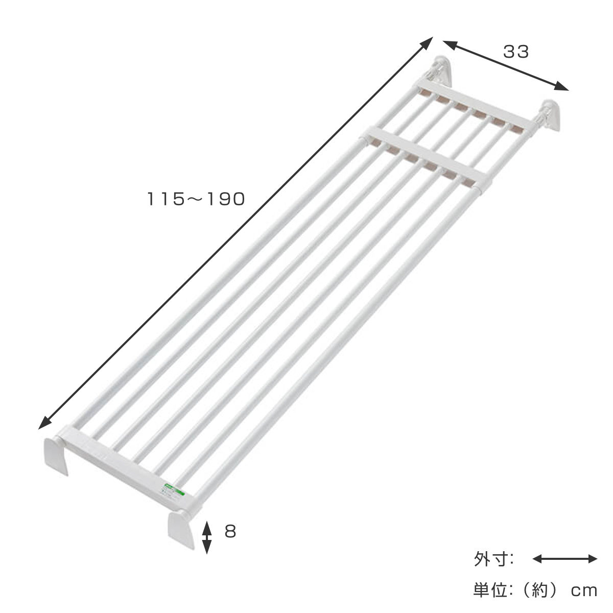 つっぱり棚 伸縮棚 幅約115~190cm L 超強力マルチラック ( 棚 ラック 突っぱり 突っぱり棚 収納 奥行33cm 超強力 強力 突っ張り 伸縮 小物置き 押し入れ つっぱり 耐荷重20~50kg クローゼット )