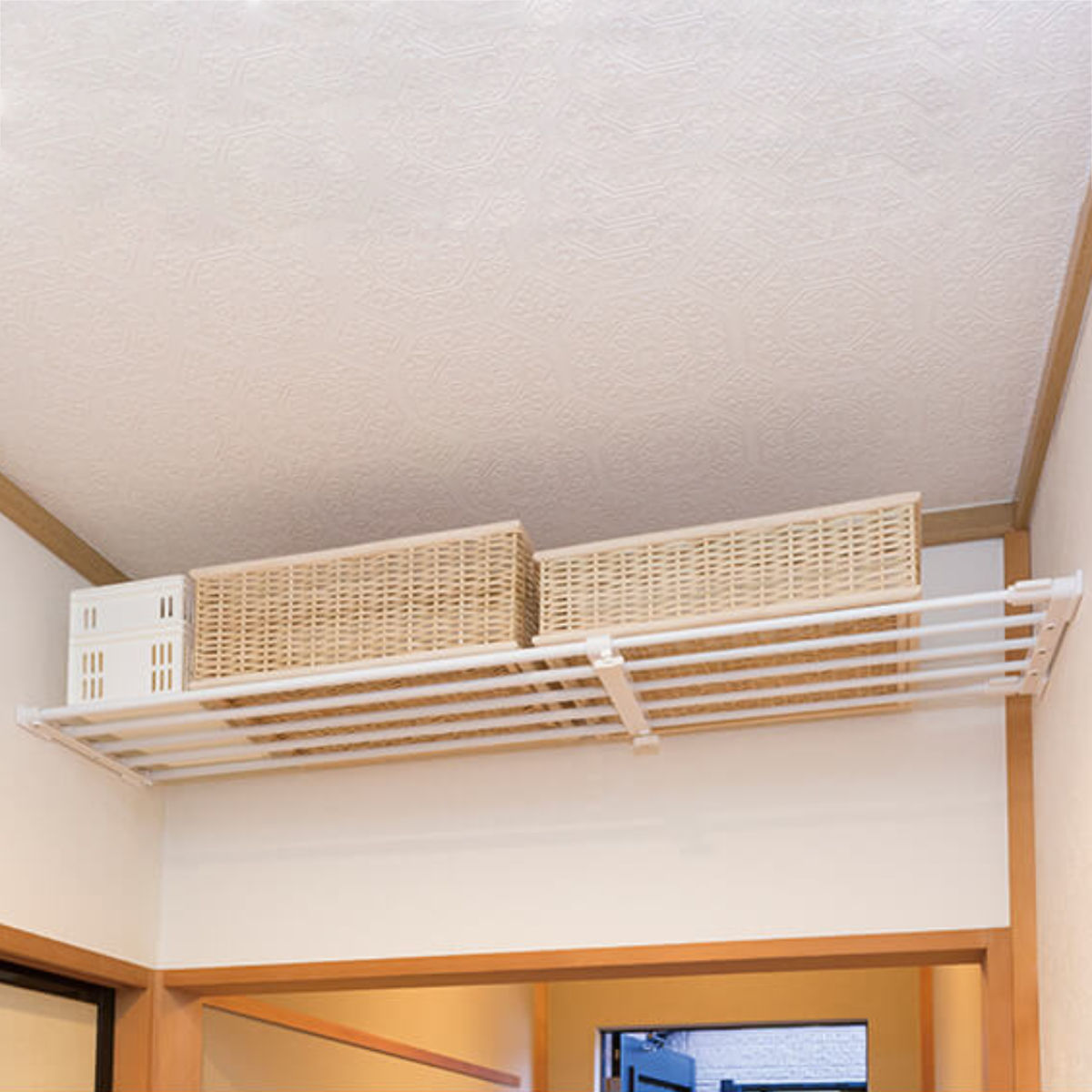 つっぱり棚 伸縮棚 幅63~95cm 強力パイプラック ( 棚 ラック 突っぱり 突っぱり棚 収納 奥行24cm 強力 突っ張り 伸縮 小物置き 押し入れ つっぱり 耐荷重20~35kg クローゼット )