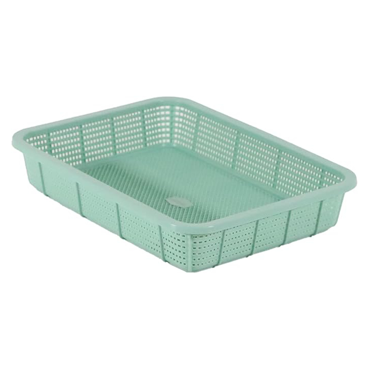 角カゴ 浅型 小 幅30cm 収納 バスケット ( 収納ケース ケース 小物収納 プラスチック かご カゴ ストッカー 積み重ね 小物入れ 小物 通気性 日本製 リビング キッチン ランドリー ストック 水回り スタッキング 省スペース )