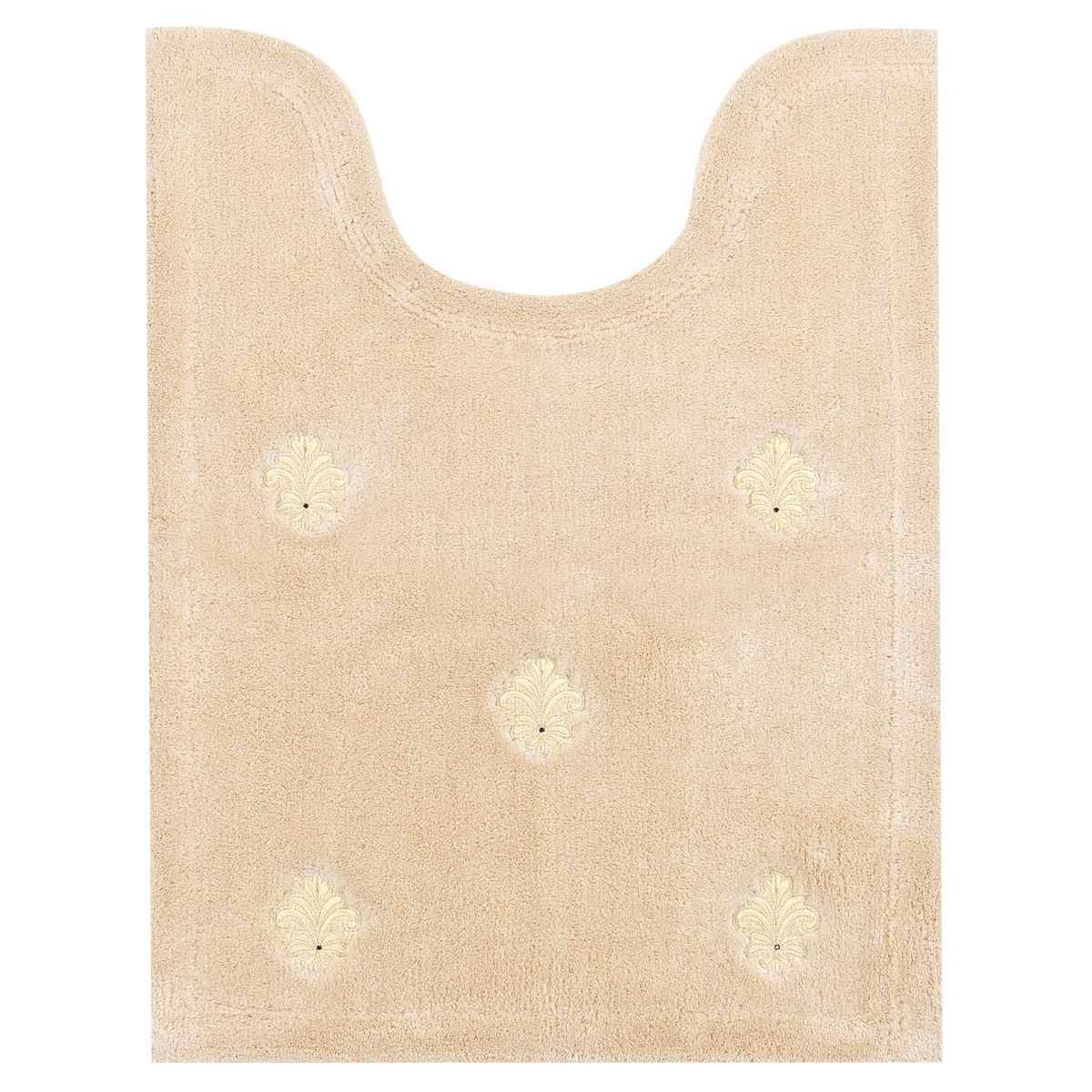 デコール・ミュゼ トイレマット エンブレム 約80×60cm ( トイレ マット 足元マット ロング すべり止め 洗える 刺繍 トイレタリー 滑り止め 洗濯可 80×60 ラインストーン ベージュ グリーン ) 【グリーン】 グリーン