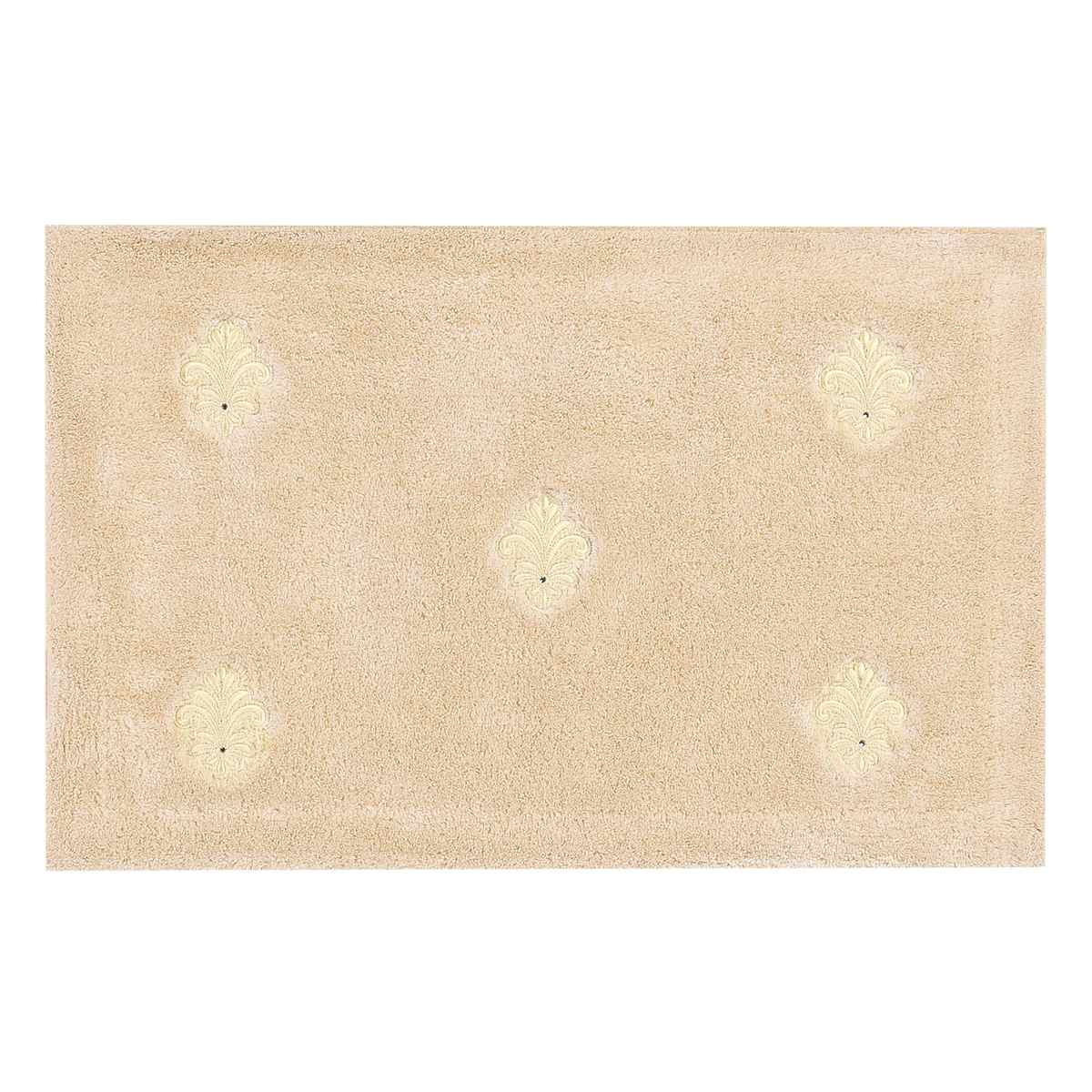 デコール・ミュゼ バスマット エンブレム 約45×70cm ( お風呂マット 足拭きマット 吸水 すべり止め 洗える 刺繍 浴室マット バス マット 45×70 滑り止め 洗濯可 ラインストーン ベージュ グリーン ) 【グリーン】 グリーン