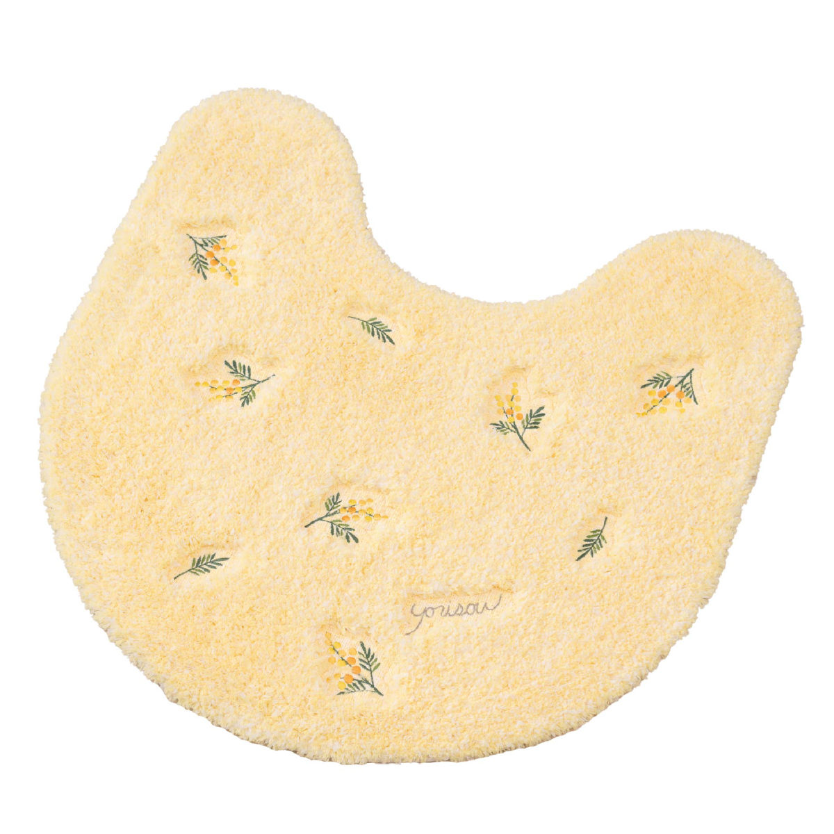 トイレマット yorisou 約60×60cm ( トイレ マット 足元マット すべり止め 洗える 花 刺繍 トイレタリー 滑り止め 洗濯可 60×60 花柄 イエロー ラベンダー ) 【ラベンダー】 ラベンダー