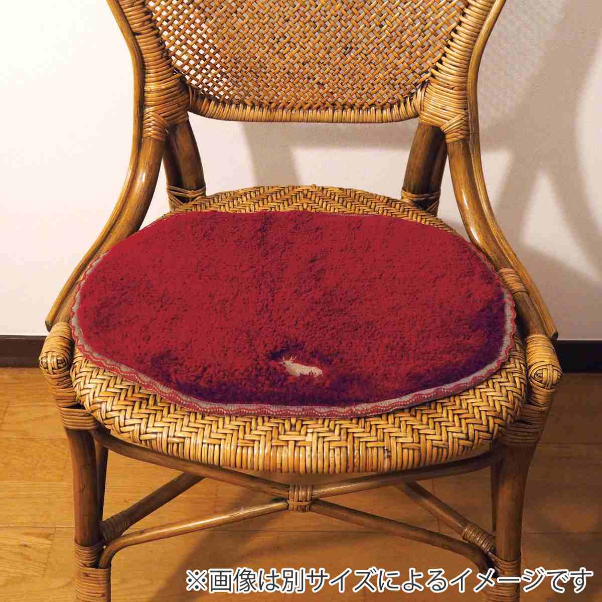 ミニマット Pce 動物 約23×30cm チェアパッド ( マット 小さめ ハンドメイド 幅30cm 卓上 コンパクト ラグ 敷き物 インテリア おしゃれ 楕円 刺繍 ループ付き 吊り下げ 雑貨 ) 【トナカイ】 トナカイ