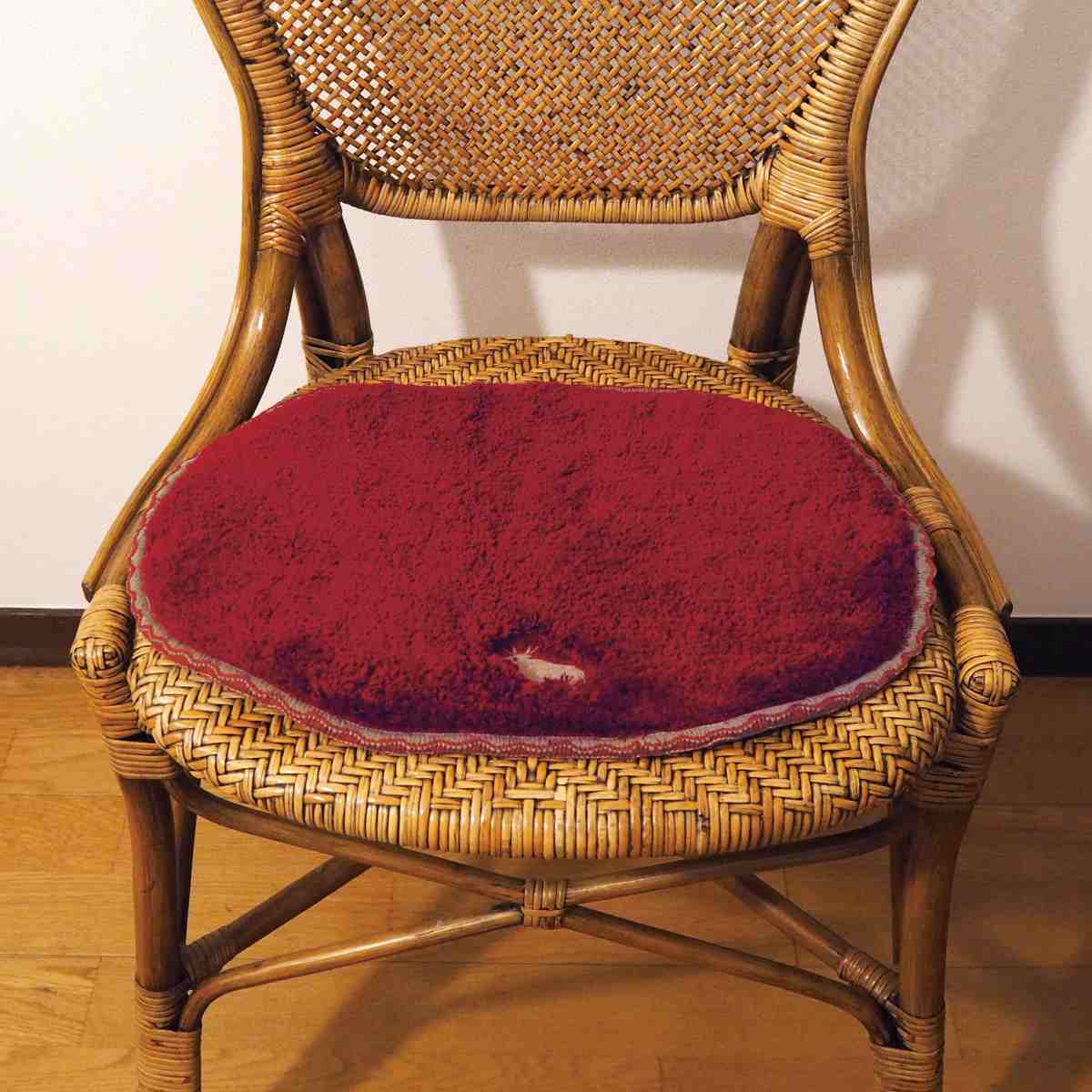 ミニマット Pce 動物 約30×40cm チェアパッド ( マット 小さめ チェアパット ハンドメイド 幅40cm 卓上 コンパクト ラグ 敷き物 インテリア おしゃれ 楕円 刺繍 ループ付き 吊り下げ 雑貨 ) 【コアラ】 コアラ