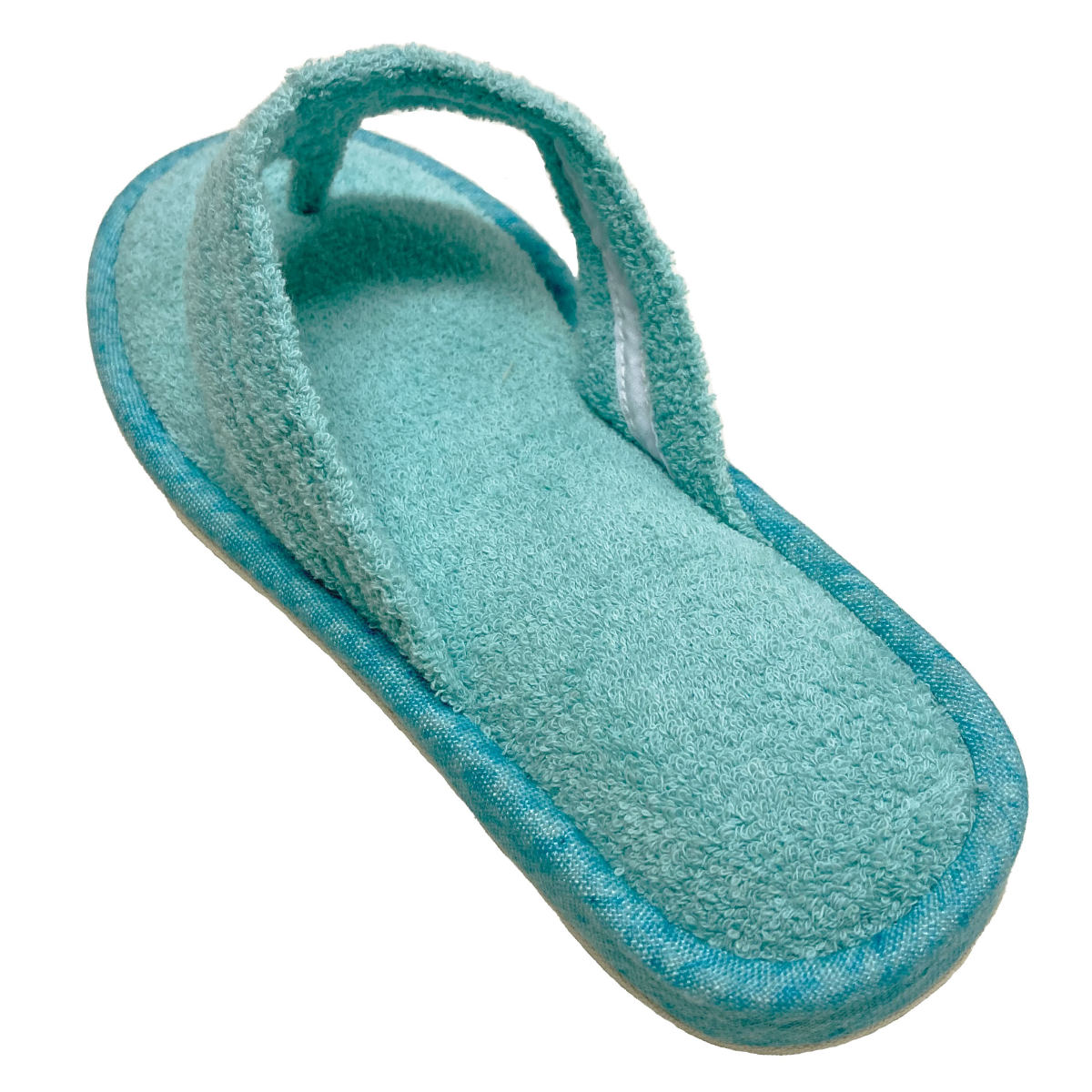 スリッパ モラ 鼻緒スリッパ 4サイズ 21.0~28.0cm ( 洗える 夏用 湯上がり 鼻緒付き タオル地 洗濯機 ルームシューズ 室内履き サンダル 丸洗い 滑り止め 低反発 お風呂上り 綿 レディース メンズ ユニセックス サイズ豊富 ) 【ターコイズブルー L】 ターコイズブルー L