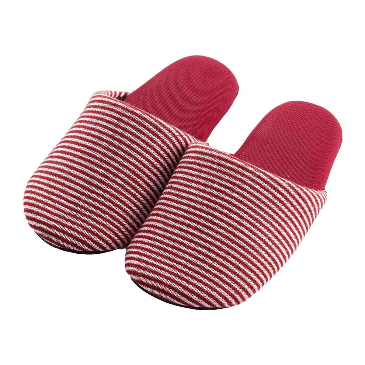 スリッパ ピンボーダースリッパ S 約21.0~22.5cm ( 洗える 室内 来客用 レディース オールシーズン ベーシック ボーダー ニット編み 小さいサイズ ルームスリッパ トイレ インテリア雑貨 自宅 室内用 小さめ ) 【ネイビー】 ネイビー