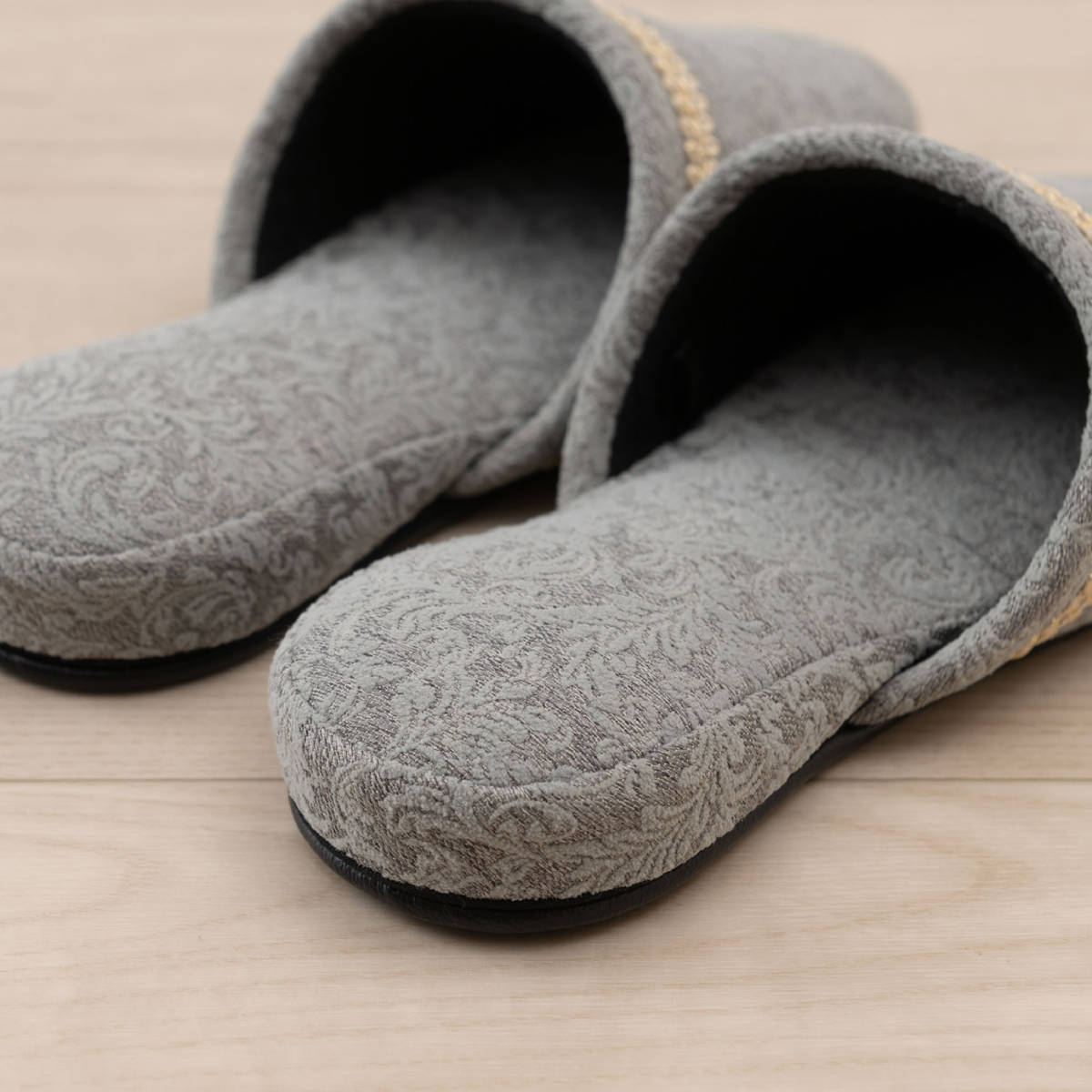 スリッパ ピュタリア L 約25.0~26.5cm ( 室内 来客用 上品 エレガント レディース オールシーズン ベーシック 大きいサイズ ルームスリッパ トイレ インテリア雑貨 自宅 室内用 ネイルサロン サロン 医院 大きめ ) 【ブルー】 ブルー