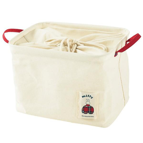 ランドリーストレージ M Dick Bruna ミッフィー＆チェック ミッフィー （ ランドリー収納 収納ボックス 布 折りたたみ 巾着 脱衣かご 洗濯籠 収納 洗濯物 洗濯用品 洗剤 小物 ランドリー用品 脱衣所 洗面所 リビング 収納用品 ）