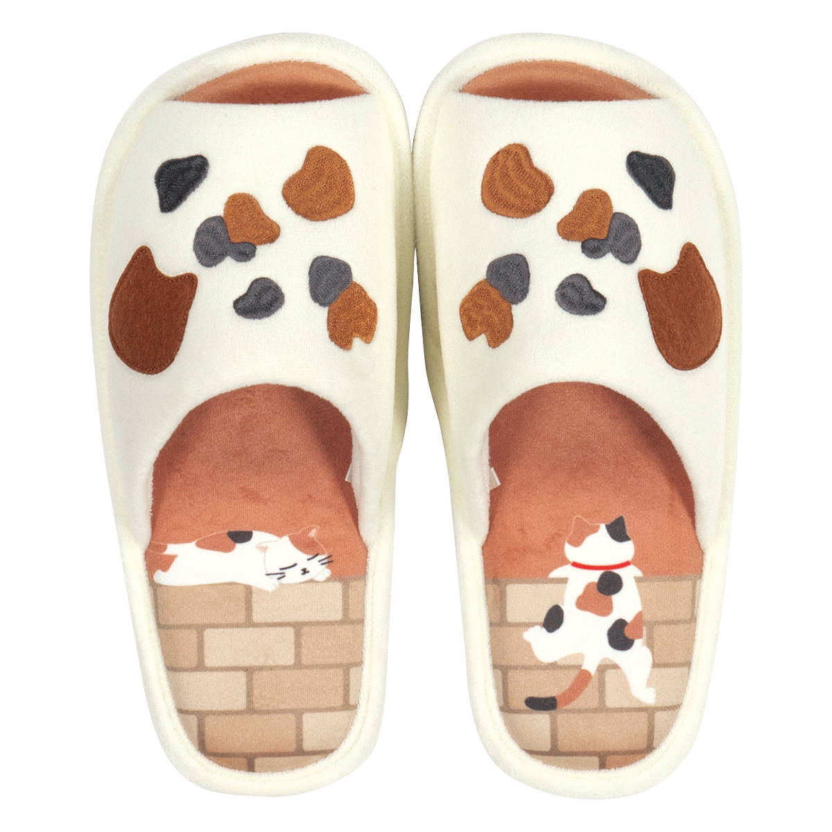 トイレスリッパ フリーサイズ ネコ柄 ミケ ( スリッパ トイレ用スリッパ 前開き ネコ 猫 三毛猫 かわいい トイレタリー ルームスリッパ 洗える トイレグッズ トイレ用品 )