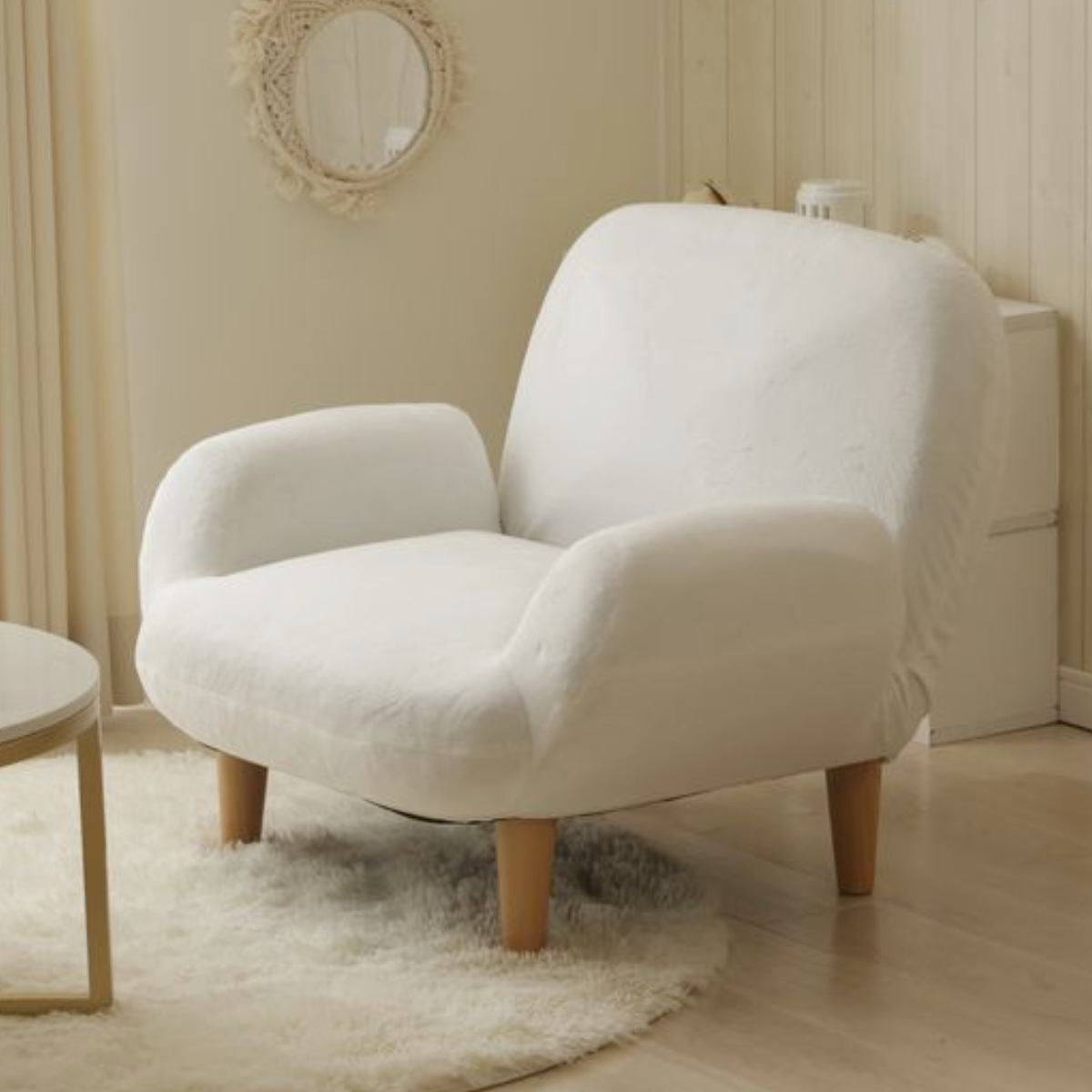 ソファ 1人掛け 幅76cm コンパクト SUICA ( ソファー 脚付き 一人掛け リビングソファ 座面幅広 あぐら リクライニング 14段階 肘掛け 日本製 完成品 ポケットコイル 可愛い ファブリック ふわふわ ローソファ アームソファ ) 【ブルー】 ブルー