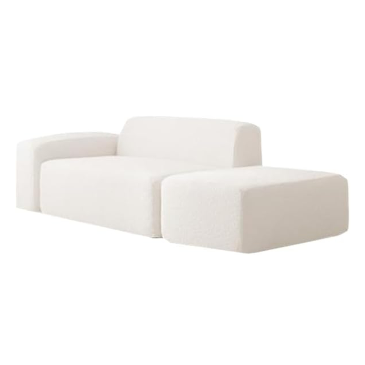 ソファ 幅166cm 組み合わせソファ オットマン付き 日本製 ( ソファー ユニットソファ コンパクト 完成品 リビングソファ 肘置き オットマン スツール 座面 広い 一人暮らし ポケットコイル ブークレ生地 1人掛け 2人掛け ) 【ブラウン】 ブラウン