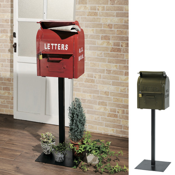 郵便ポスト スタンドポスト U S MAIL BOX 郵便ポスト 置き型（ 送料無料 ポスト 郵便受け メールボックス 新聞受け スタンドタイプ アメ