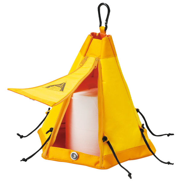 ティッシュケース ロールティッシュケース ティッシュカバー 布 テント ブラウン ( ロールペーパー トイレットペーパー ケース カバー 収納 ティッシュ テント型 ペット 散歩 アウトドア BBQ 車 吊り下げ 置き型 2way カラビナ ) 【オレンジ】 オレンジ