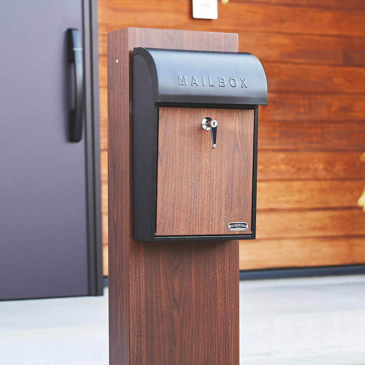 ポストスタンド GALVA ウォールナット ( ポスト専用スタンド ポスト用スタンド スタンド ポスト 郵便受け 新聞受け メールボックス 自立式 置き型 一戸建て 屋外 玄関 スタンドのみ 脚 台 )