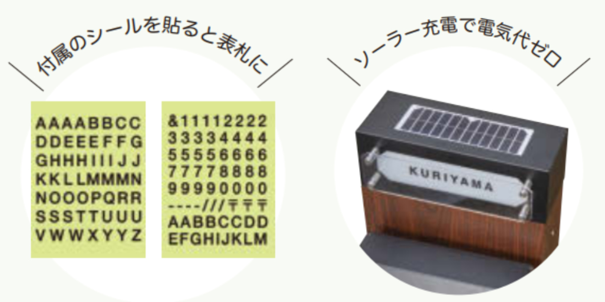 表札 ネームライト付ポストスタンド GALVA ( ポストライト 光る 表札プレート ソーラーライト サインプレート 戸建 お店 看板 かわいい ポスト ネームプレート 新築 郵便受け 照明 ライト 配線不要 電池不要 玄関 ポストプレート )
