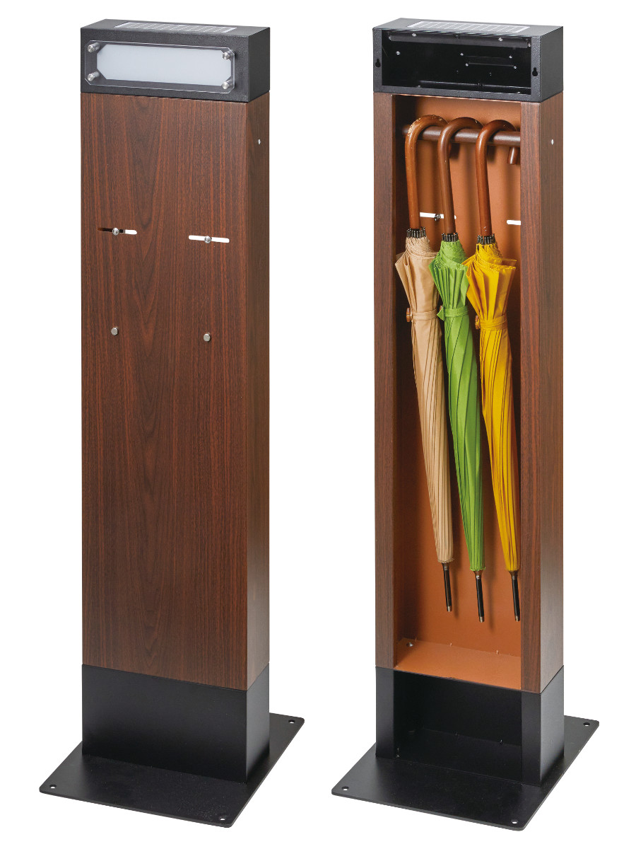 表札 ネームライト付ポストスタンド GALVA ( ポストライト 光る 表札プレート ソーラーライト サインプレート 戸建 お店 看板 かわいい ポスト ネームプレート 新築 郵便受け 照明 ライト 配線不要 電池不要 玄関 ポストプレート )