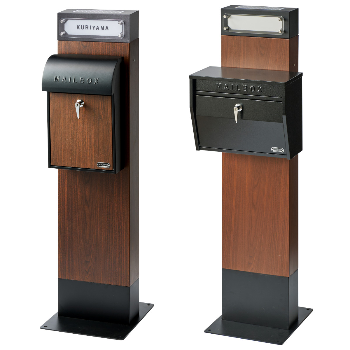 表札 ネームライト付ポストスタンド GALVA ( ポストライト 光る 表札プレート ソーラーライト サインプレート 戸建 お店 看板 かわいい ポスト ネームプレート 新築 郵便受け 照明 ライト 配線不要 電池不要 玄関 ポストプレート )