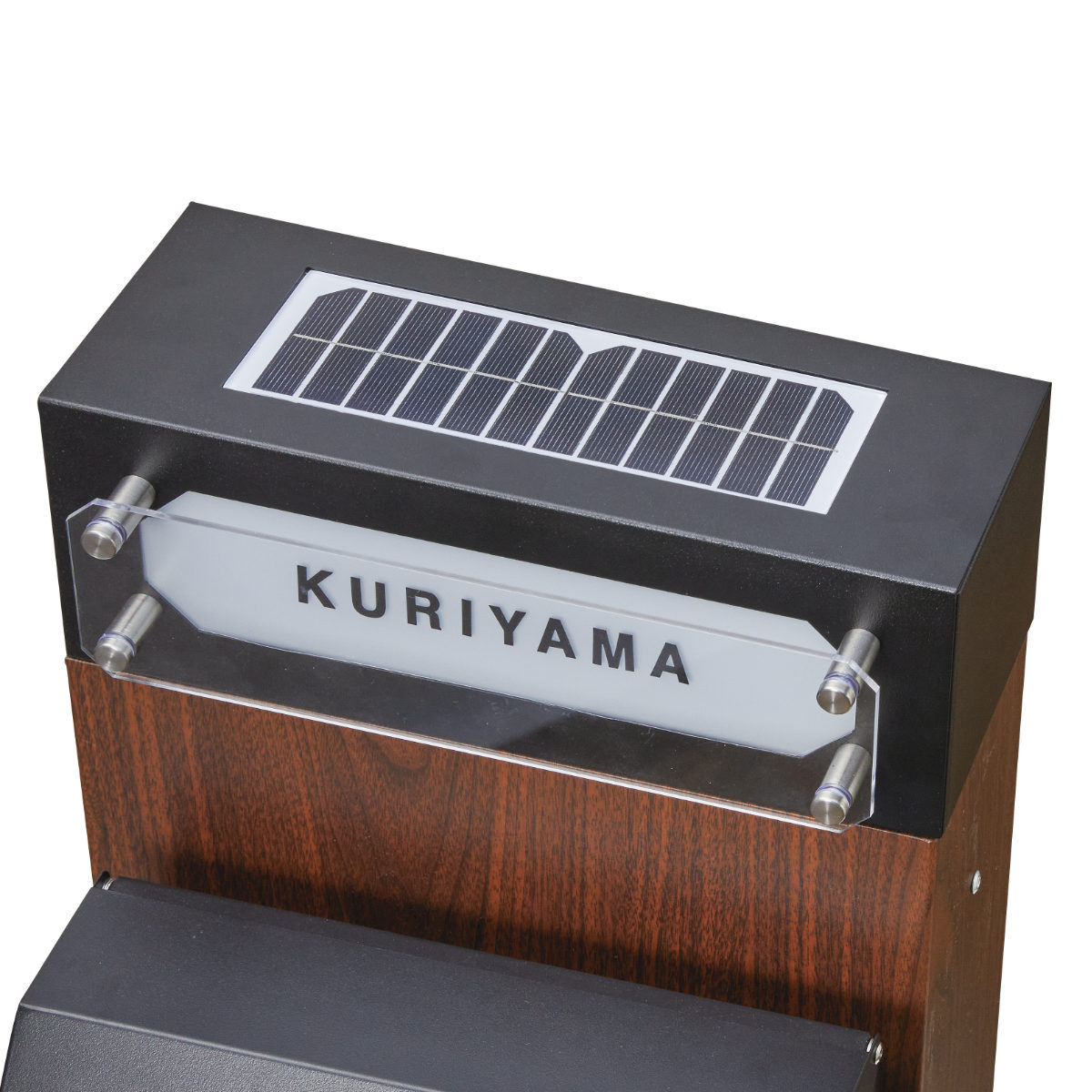 表札 ネームライト付ポストスタンド GALVA ( ポストライト 光る 表札プレート ソーラーライト サインプレート 戸建 お店 看板 かわいい ポスト ネームプレート 新築 郵便受け 照明 ライト 配線不要 電池不要 玄関 ポストプレート )