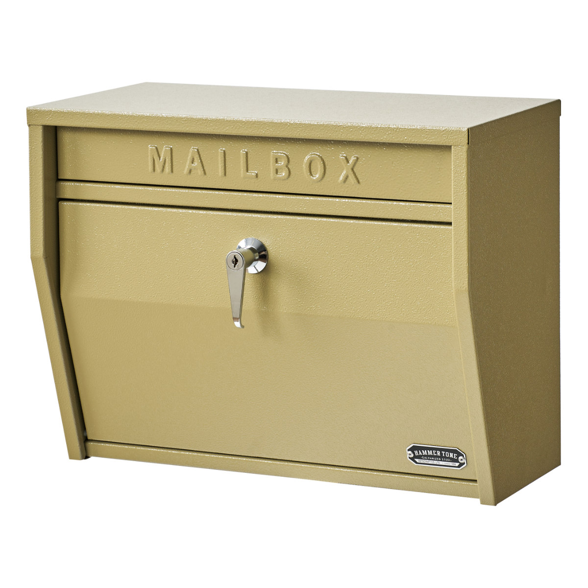 郵便ポスト 壁掛けポスト ハンマートーン ( ポスト 壁掛け 郵便 郵便受け デザインポスト 鍵付き 新聞受け メールボックス 横型 鍵 一戸建て 屋外 玄関 壁 本体 ハンドル 木目 A4 おしゃれ ) 【ベージュ】 ベージュ