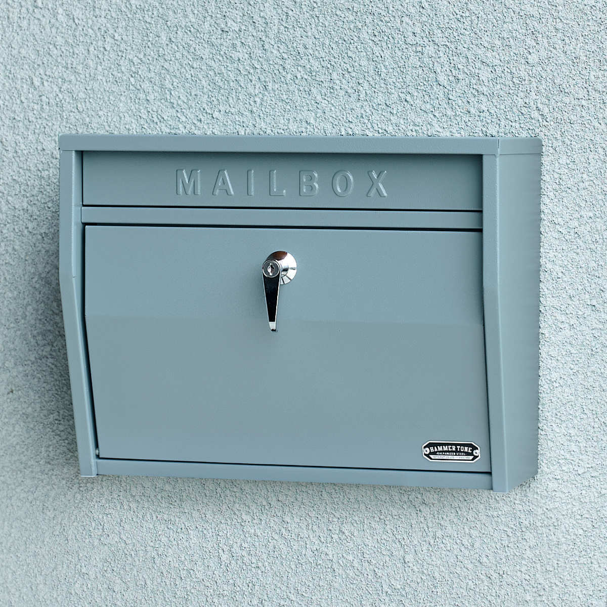郵便ポスト 壁掛けポスト ハンマートーン ( ポスト 壁掛け 郵便 郵便受け デザインポスト 鍵付き 新聞受け メールボックス 横型 鍵 一戸建て 屋外 玄関 壁 本体 ハンドル 木目 A4 おしゃれ ) 【ベージュ】 ベージュ