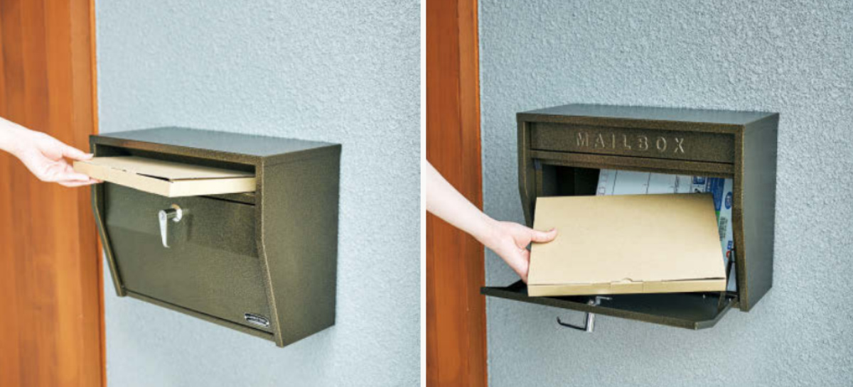 郵便ポスト 壁掛けポスト ハンマートーン ( ポスト 壁掛け 郵便 郵便受け デザインポスト 鍵付き 新聞受け メールボックス 横型 鍵 一戸建て 屋外 玄関 壁 本体 ハンドル 木目 A4 おしゃれ ) 【ベージュ】 ベージュ