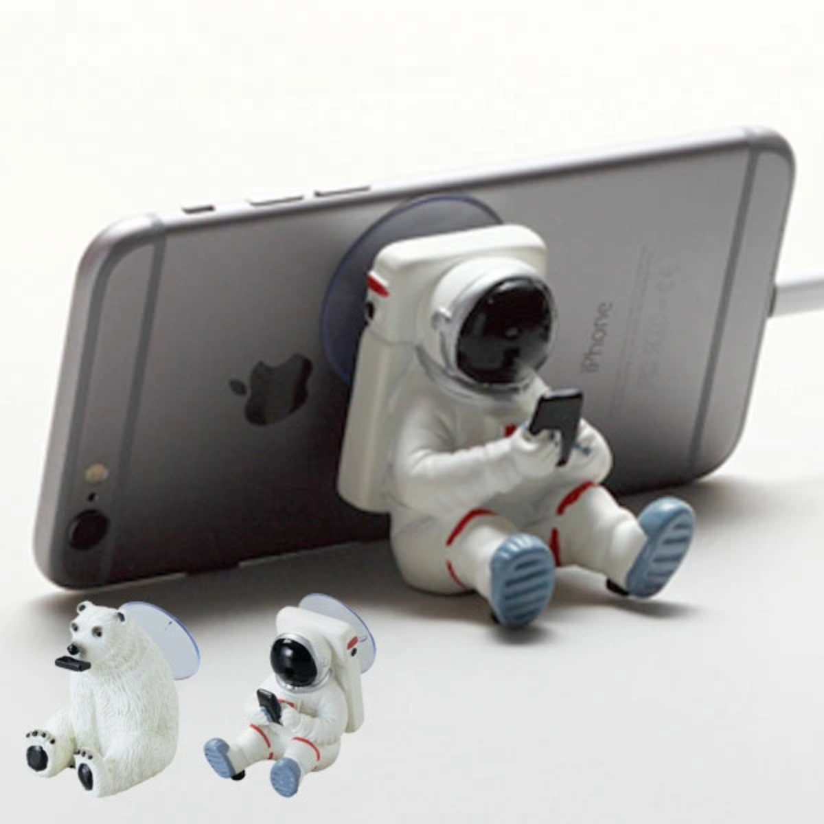 スマホスタンド スマートフォンスタンド ミニ motif アストロノーツ （ かわいい スマホ スタンド セトクラフト アストロノーツ スマホ置き おもしろ雑貨 面白雑貨 携帯スタンド ） 【シロクマ】