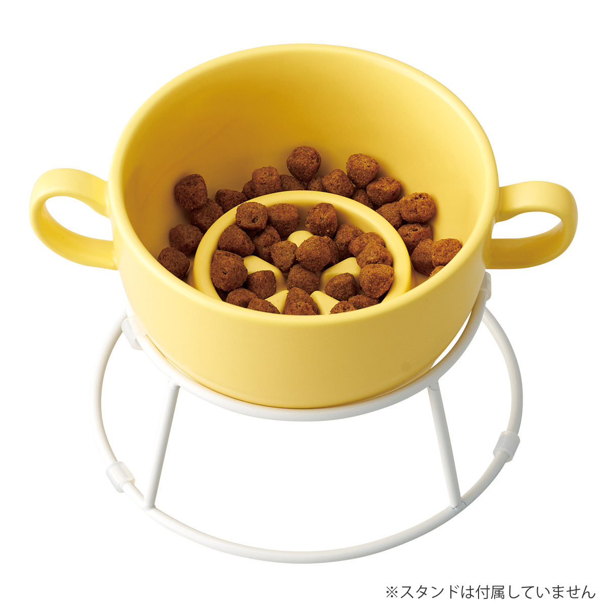 ペット フードボール M 磁器 早食い防止 ( 食器 エサ皿 餌皿 早食い防止ボウル フードボウル エサ 餌入れ ご飯入れ 犬用食器 猫用食器 ペット用 ペット用品 ) 【レモン】 レモン
