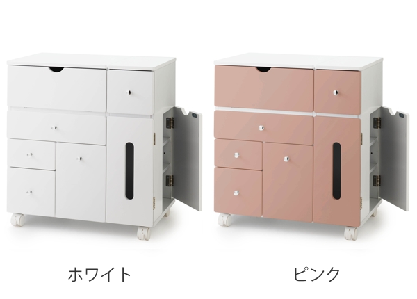 コスメワゴン 収納付きドレッサー キャスター付き 鏡付き dショッピング |コスメワゴン 幅53cm メイクワゴン 収納