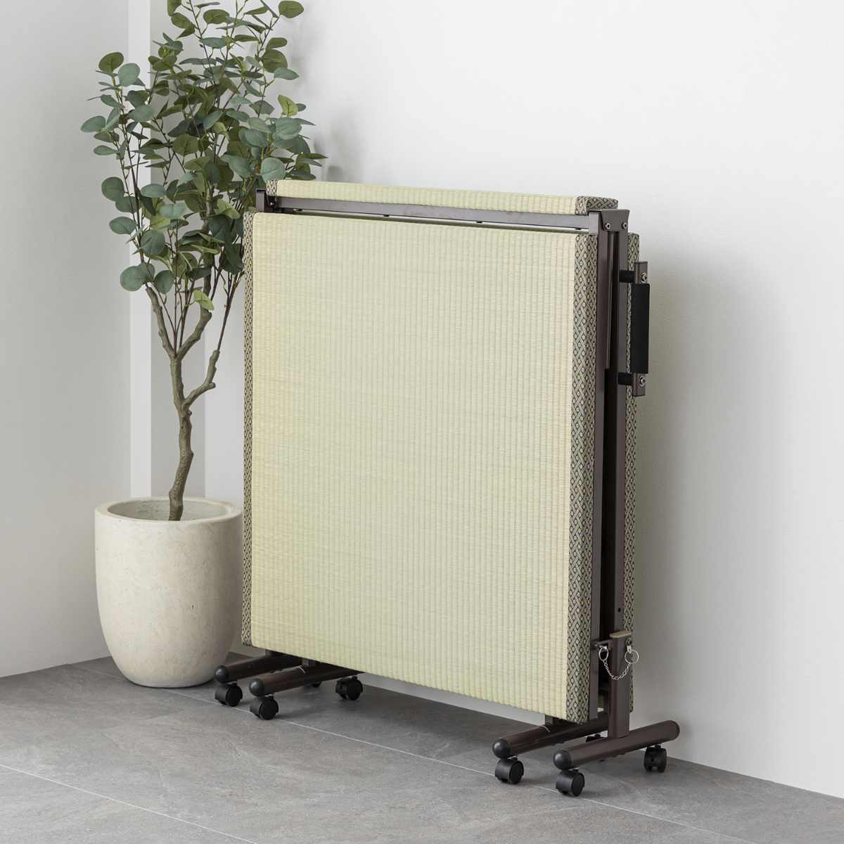 折りたたみベッド 畳ベッド シングル キャスター 収納 ( 折りたたみ ベッド 畳 畳める コンパクト 折りたたみ式 省スペース たたみ 天然い草 抗菌 調湿 消臭 )