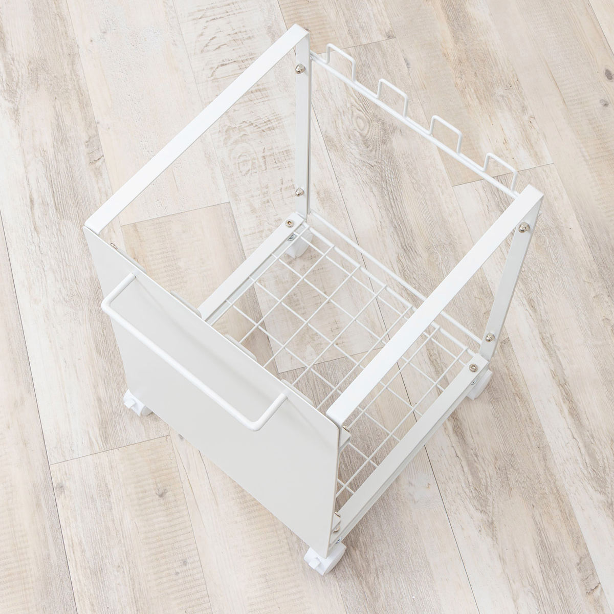 ゴミ箱 分別 ダストボックスワゴン 幅35cm キャスター付き ( ごみ箱 レジ袋スタンド 目隠し レジ袋ハンガー ゴミ袋ホルダー 最大4分別 棚下設置 キッチン ふた無し スチール製 )