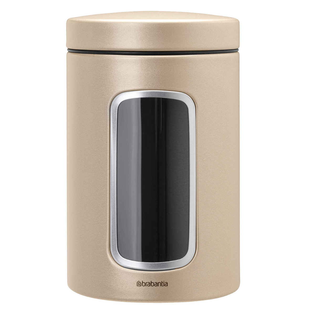 brabantia 保存容器 1.4L キャニスターWindow （ ブラバンシア スチール キャニスター 保存 容器 保管 スチール製 窓付き  コーヒー お茶 円形 丸型 調味料入れ キッチン用品 おしゃれ ）【 シャンパン 】