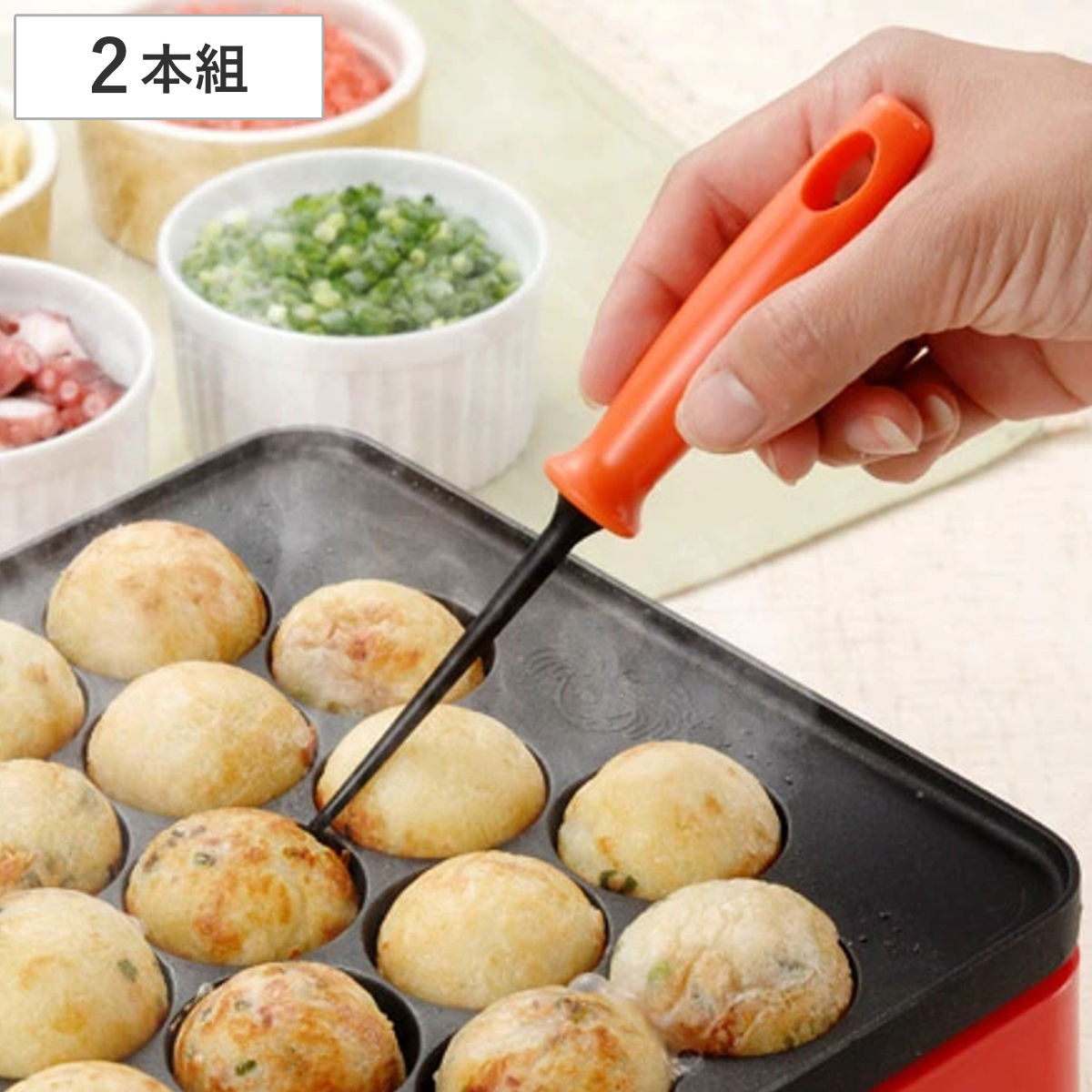 たこ焼きピック たこ焼き器をキズつけにくい たこピック 2本組 ナイロン製 （ タコ焼きピック ピック たこ焼き用ピック ナイロン製たこ焼きピック ナイロン製タコ焼きピック たこ焼き道具 たこ焼き返し 調理器具 調理小道具 ）