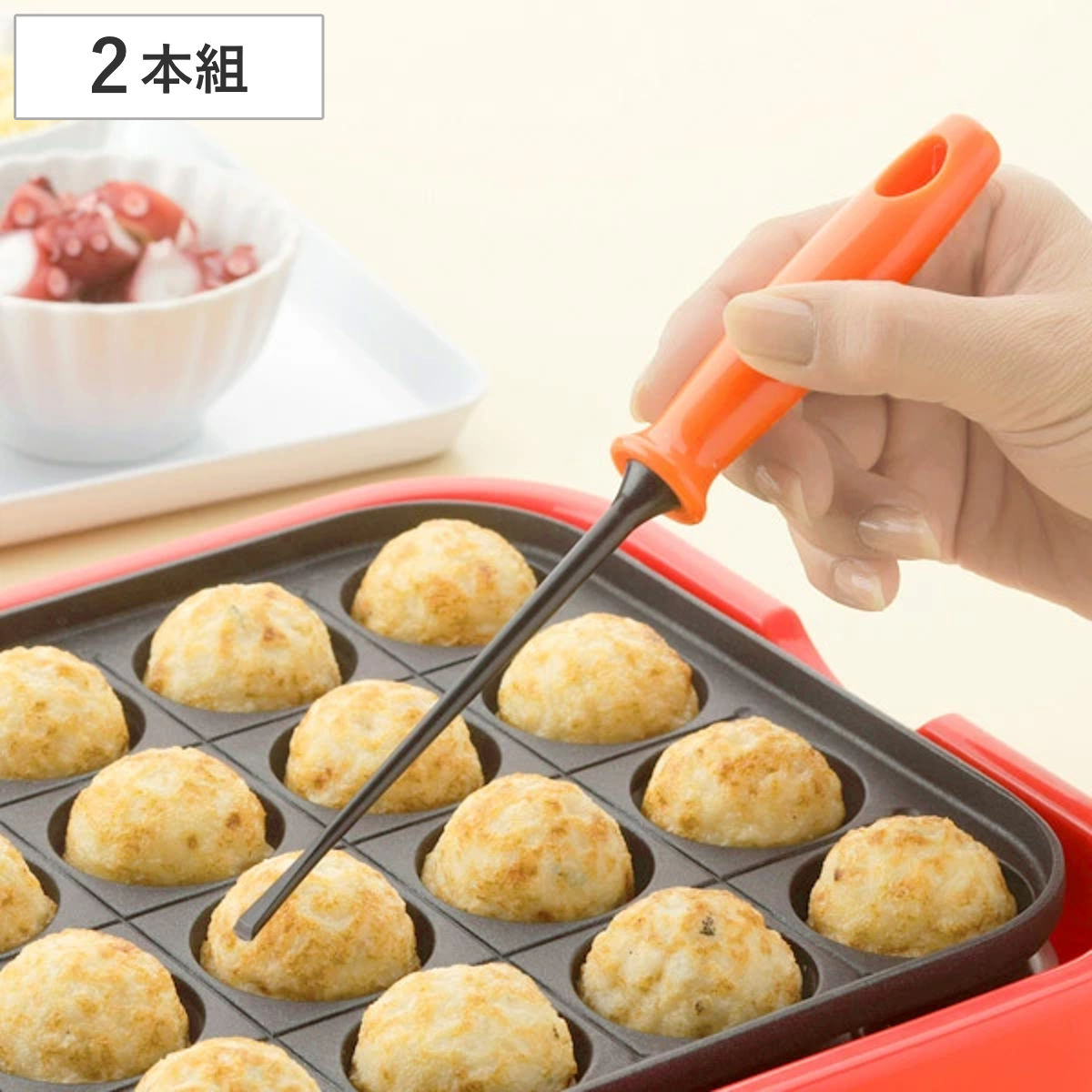 たこ焼きピック たこ焼き器をキズつけにくい 平型たこピック 2本組 ナイロン製 （ タコ焼きピック ピック たこ焼き用ピック ナイロン製たこ焼きピック ナイロン製タコ焼きピック たこ焼き道具 たこ焼き返し 調理器具 調理小道具 ）