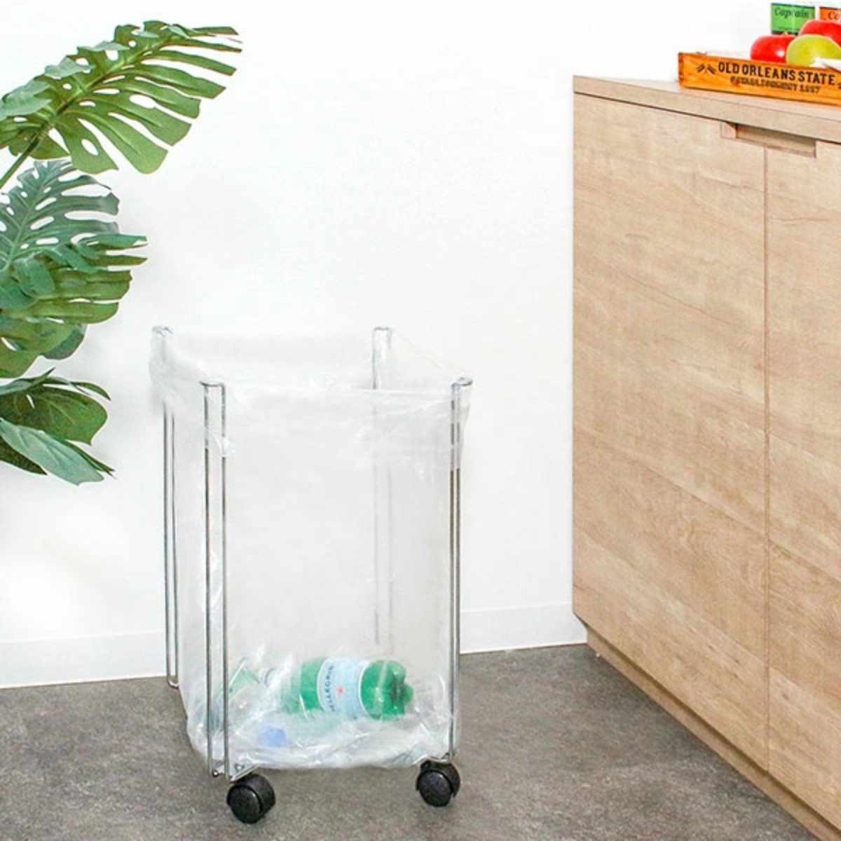 ゴミ箱 45L 折りたたみ キャスター付 ゴミ袋ホルダー スリム 収納 ふたなし 折り畳み コンパクト スチール ( キッチン ごみ箱 ごみ袋ホルダー スタンド ゴミ袋スタンド ホルダー 屋外 アウトドア 簡易 ダストボックス )