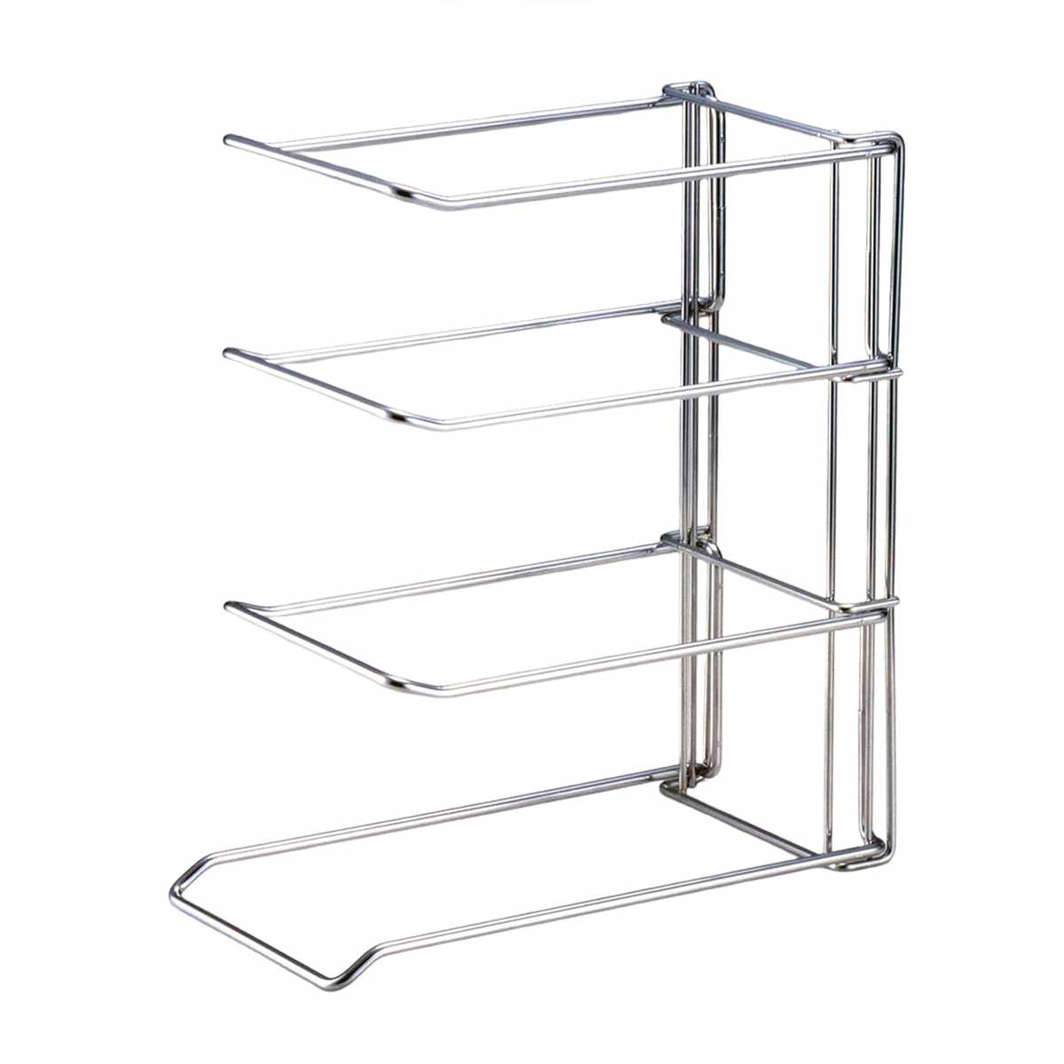 フライパンラック タテ ヨコ 両用 2個組 ( フライパンスタンド キッチンラック 鍋 蓋 収納 スチールラック 日本製 縦置き 横置き 引出し 扉内 シンク下収納 鍋蓋 フタ )