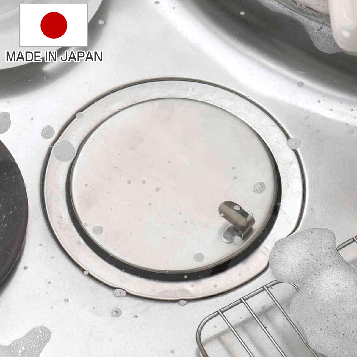 止水フタ 排水口 水止めキャップ 直径14.4cm用 （ 日本製 ステンレス 燕三条 止水蓋 止水ふた 排水栓止水フタ 排水フタ 排水蓋 止水 フタ ふた 蓋 排水口用 排水溝用 流し キッチン 水回り ）