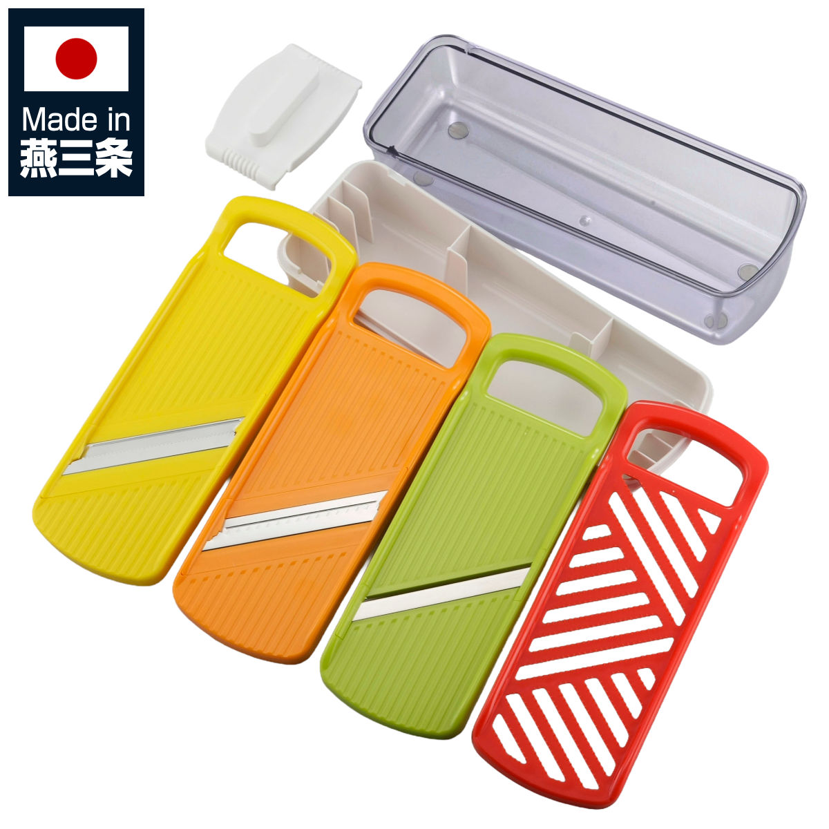 調理器セット フルベジ野菜調理器セット ( おろし器 千切り器 スライサー おろし金 指ガード付き 受け皿付き 日本製 オロシ器 つま切り 細切り 容器 国産 多機能 セット 調理器具 )