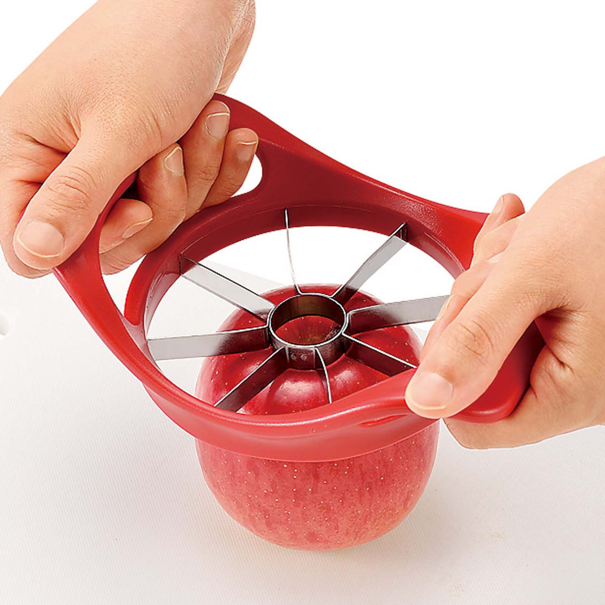 カッター フルベジ りんごカッター ( リンゴカッター りんご 芯抜き カット器 便利グッズ りんごの芯抜き 分割器 8等分 フルーツカッター 時短 安全 安心 下ごしらえ )