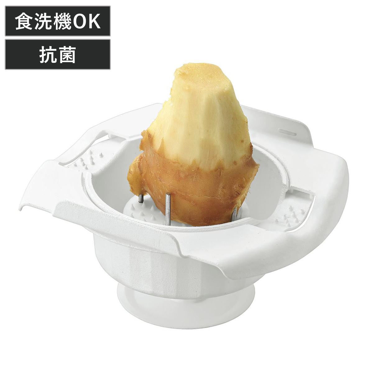 スライサー補助用具 フルベジ 野菜ホルダー 回転式 （ 安全ホルダー 指ガード スライサー おろし器 便利グッズ 調理器用 スライサー用 キッチンツール 下ごしらえ用品 千切り器 千切り せん切り スライス 調理器具 キッチン用品 ）