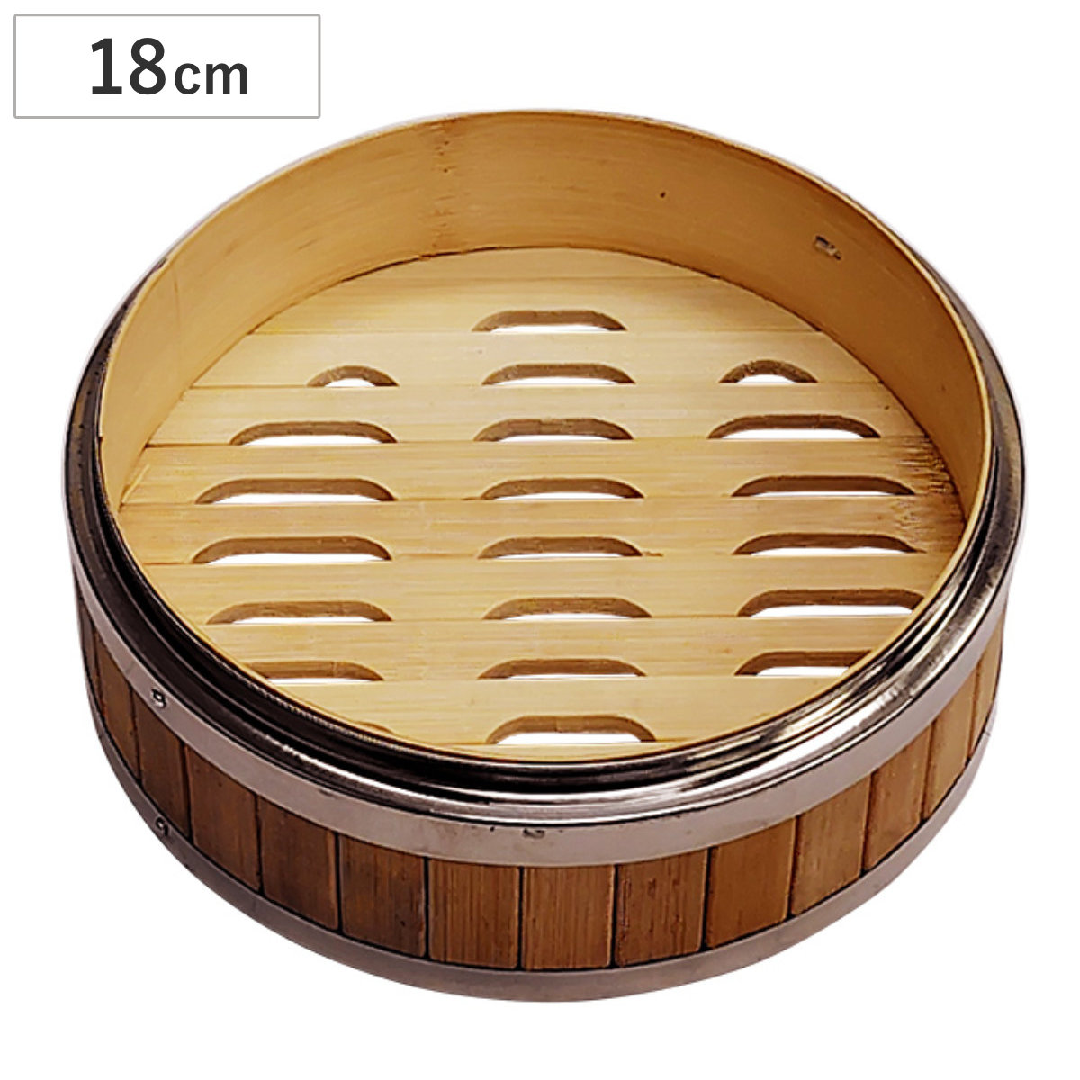 中華せいろ 18cm 本体のみ 蓋別売り ステンレス枠竹中華セイロ （ せいろ 本体 蒸籠 蒸篭 蒸し かご 竹 18センチ 蒸篭せいろ 中華セイロ 中華蒸篭 中華蒸籠 点心 飲茶 せいろ蒸し 温野菜 蒸し料理 蒸し調理 セイロ蒸し ）