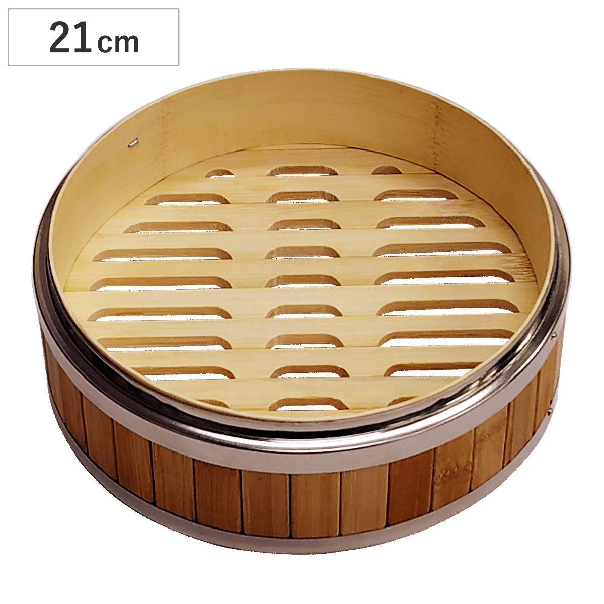 中華せいろ 21cm 本体のみ 蓋別売り ステンレス枠竹中華セイロ （ せいろ 本体 蒸籠 蒸篭 蒸し かご 竹 21センチ 蒸篭せいろ 中華セイロ 中華蒸篭 中華蒸籠 点心 飲茶 せいろ蒸し 温野菜 蒸し料理 蒸し調理 セイロ蒸し ）